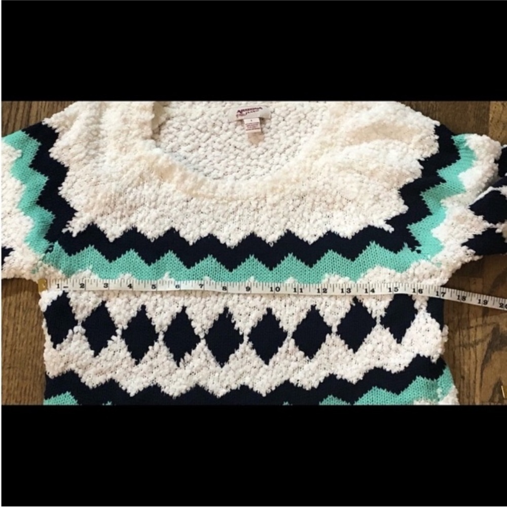 ARIZONA JEAN COMPANY Cozy CHEVRON Pattern Soft Winter SWEATER Size LARGE - Picture 8 of 11